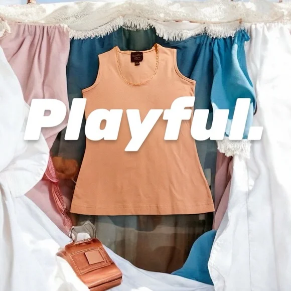 Kathleen Kirkwood Apricot Undercover Agent Sleeveless Tank Top     size XS NWOT - Picture 5 of 10